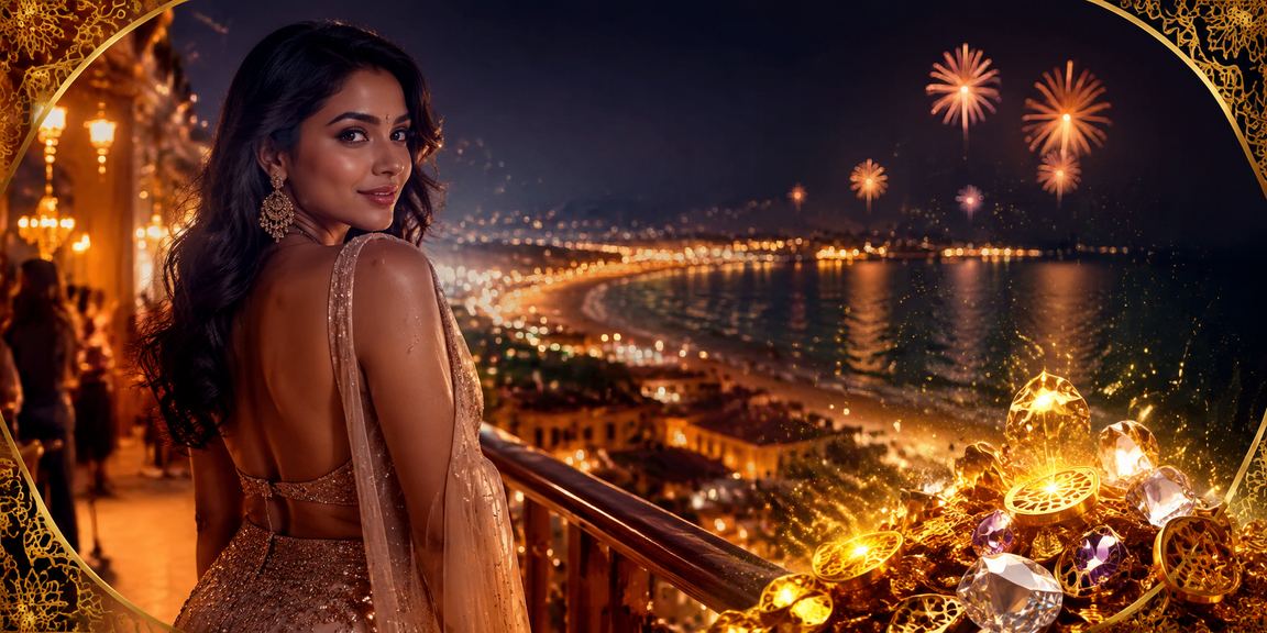 Bollywood inspired design featuring registration bonus in Goa for 82502 players